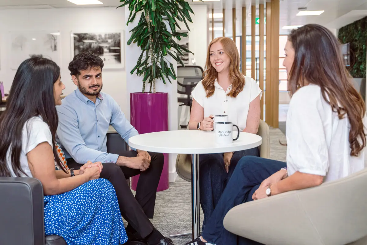 Eton Bridge Partners group chatting, research team