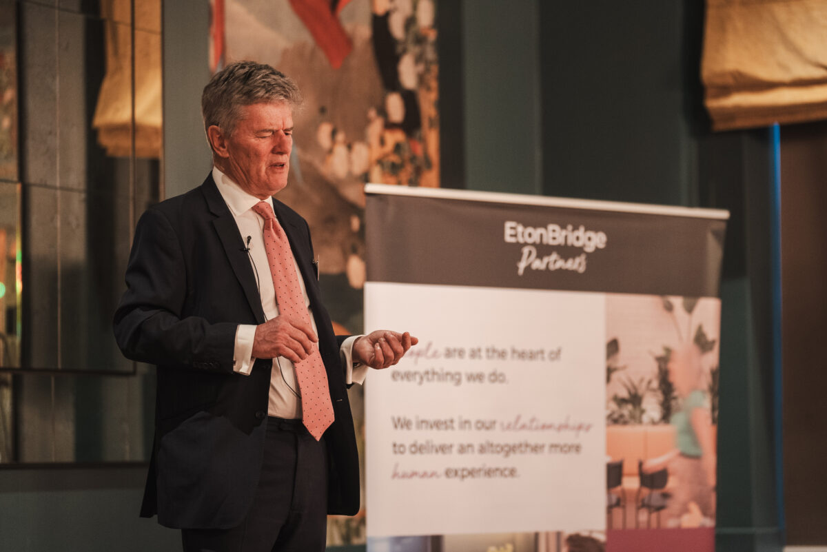 David Smith presenting at Eton Bridge Partners event